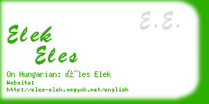 elek eles business card